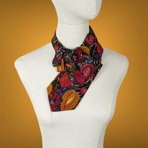 Ogsplosh Women's Green And Red Fig Print Ascot Scarf NEW